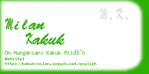 milan kakuk business card